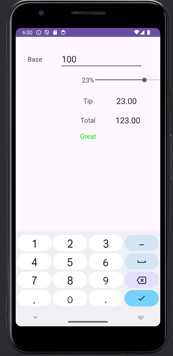 Tipping App Screen 1