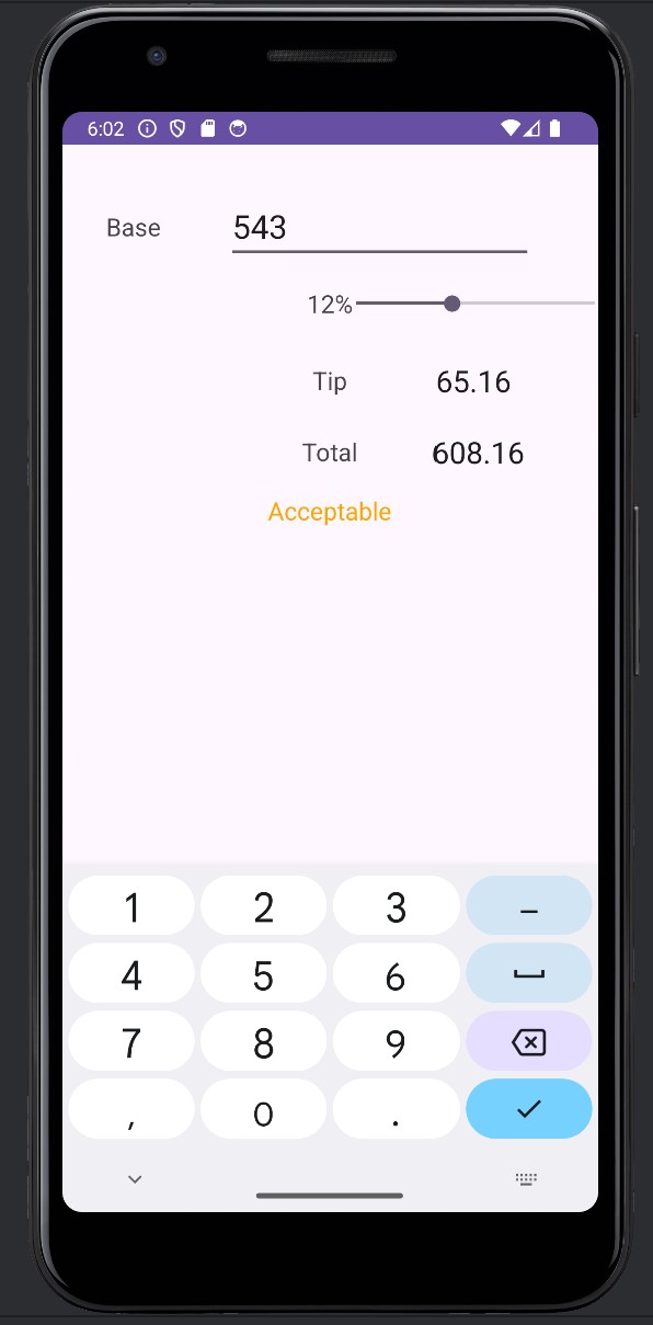Tipping App Screen 2